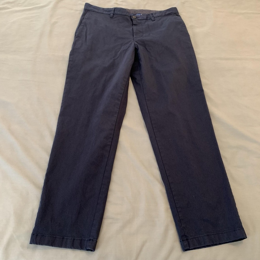 The Savile‎ Row Company Pants Mens 34x30 Blue Stretch Chino Straight Leg Casual